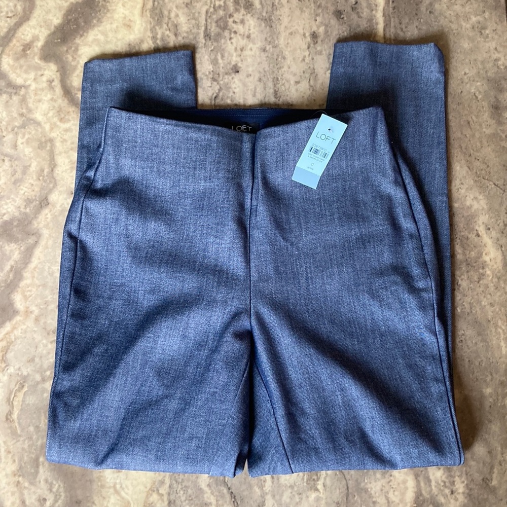 LOFT Curvy Skinny High Waist Work Slacks Petite 2